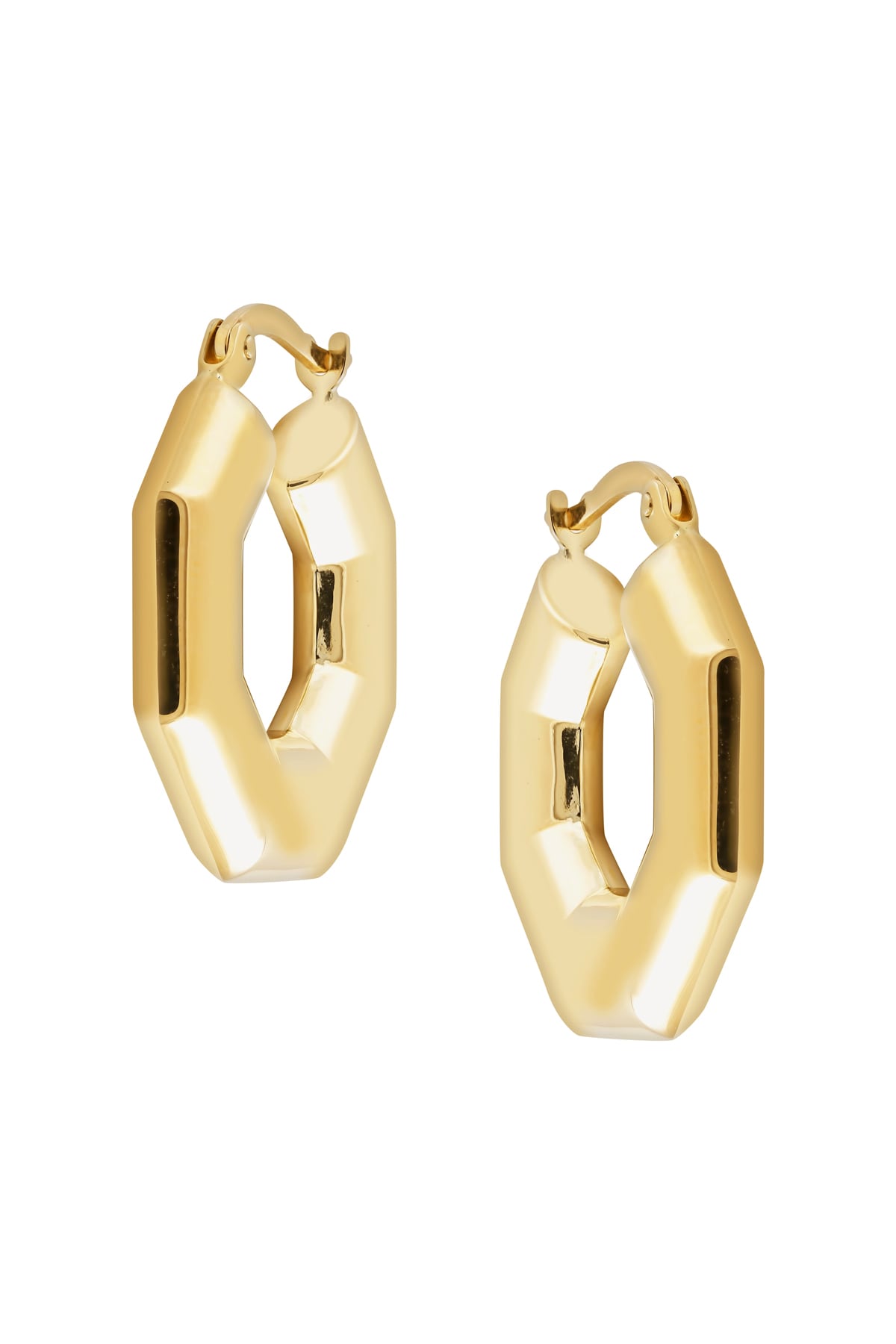 Puffy Octagonal Hoop Earrings In 9 Carat Yellow Gold available from LeGassick Fine Jewellery, Gold Coast, Australia. Showrooms at Pacific Fair and Runaway Bay Centre.