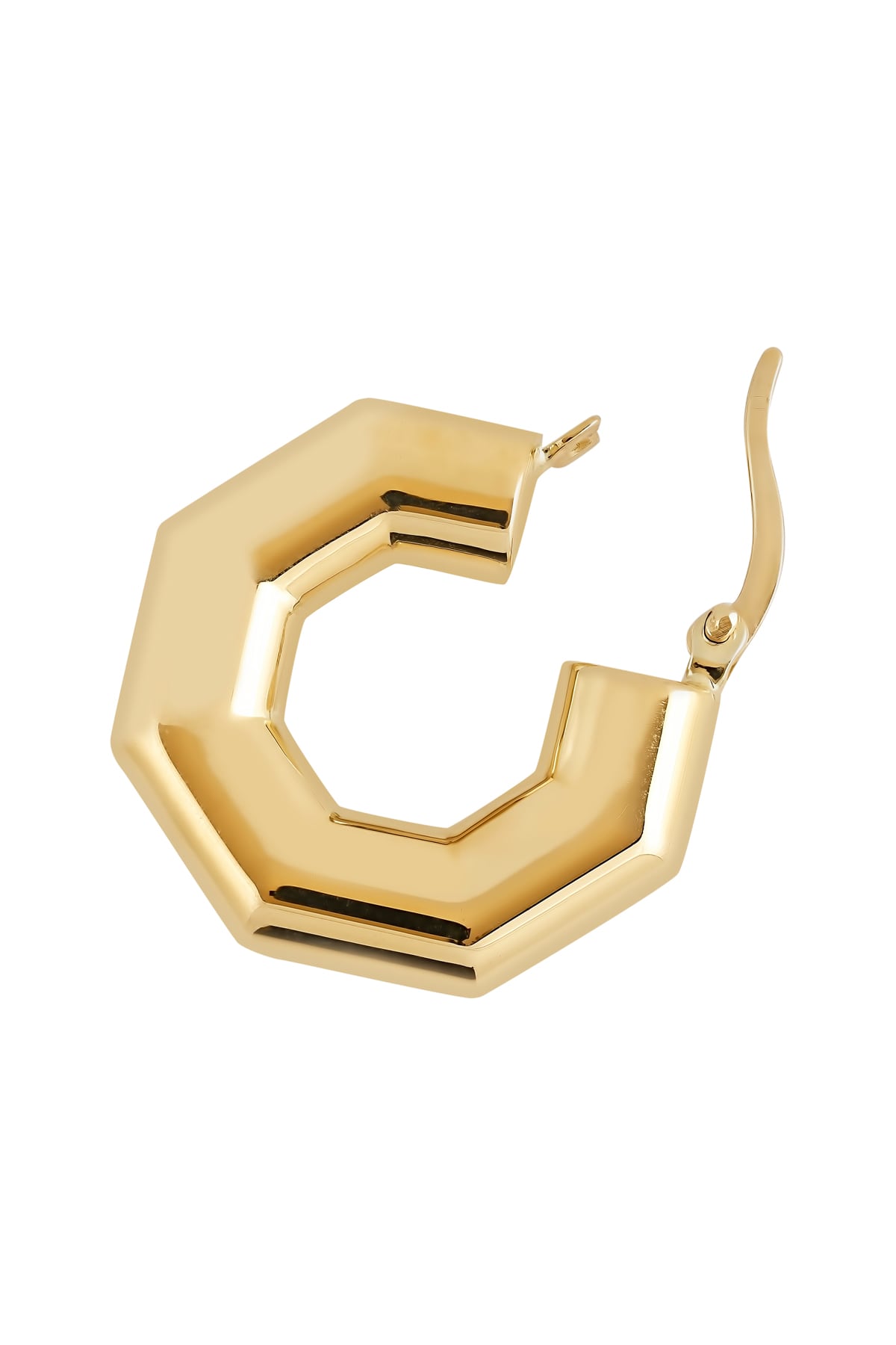 Puffy Octagonal Hoop Earrings In 9 Carat Yellow Gold available from LeGassick Fine Jewellery, Gold Coast, Australia. Showrooms at Pacific Fair and Runaway Bay Centre.
