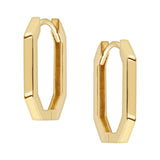 Rectangular 8-Sided Huggie Earrings In 9 Carat Yellow Gold available from LeGassick Fine Jewellery, Gold Coast, Australia. Showrooms at Pacific Fair and Runaway Bay Centre.