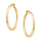 Round to Flat Hoop Earrings In 9 Carat Yellow Gold available from LeGassick Fine Jewellery, Gold Coast, Australia. Showrooms at Pacific Fair and Runaway Bay Centre.
