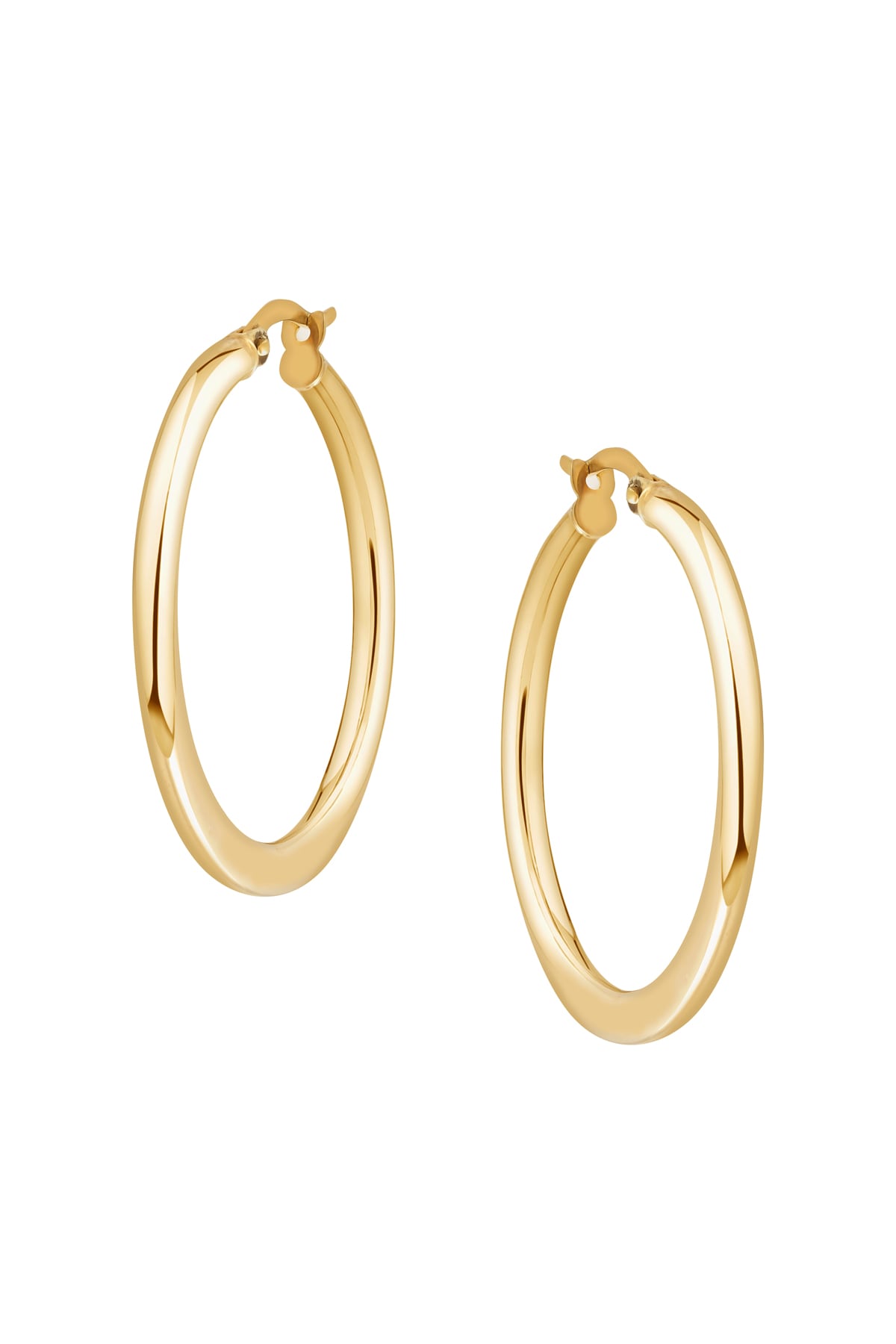 Round to Flat Hoop Earrings In Yellow Gold – LeGassick Fine Jewellery