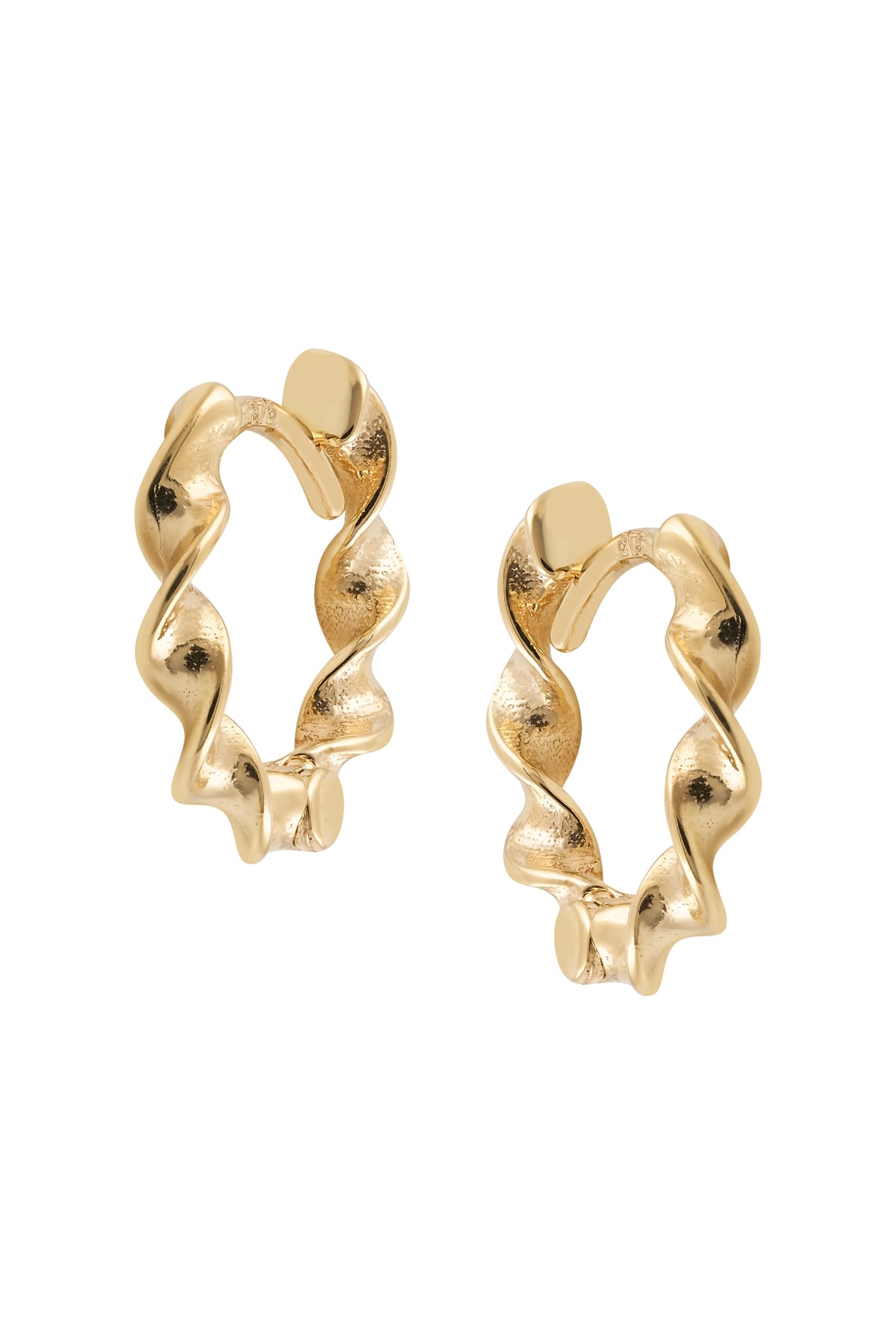 Yellow Gold Twist Mini 8mm Huggie Earrings from LeGassick Jewellery, Gold Coast, Australia.