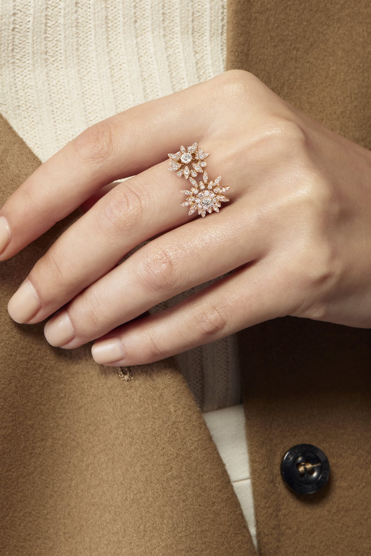 Aerial Double Sunburst Ring from Hearts On Fire at LeGassick