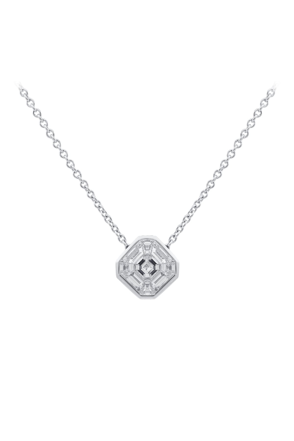 Asscher cut diamond on sale necklace