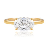 Blair... 2 Carat Oval 4 Claw Solitaire East West Lab Created Diamond Set Ring from The Madison Collection exclusive to LeGassick Jewellery.