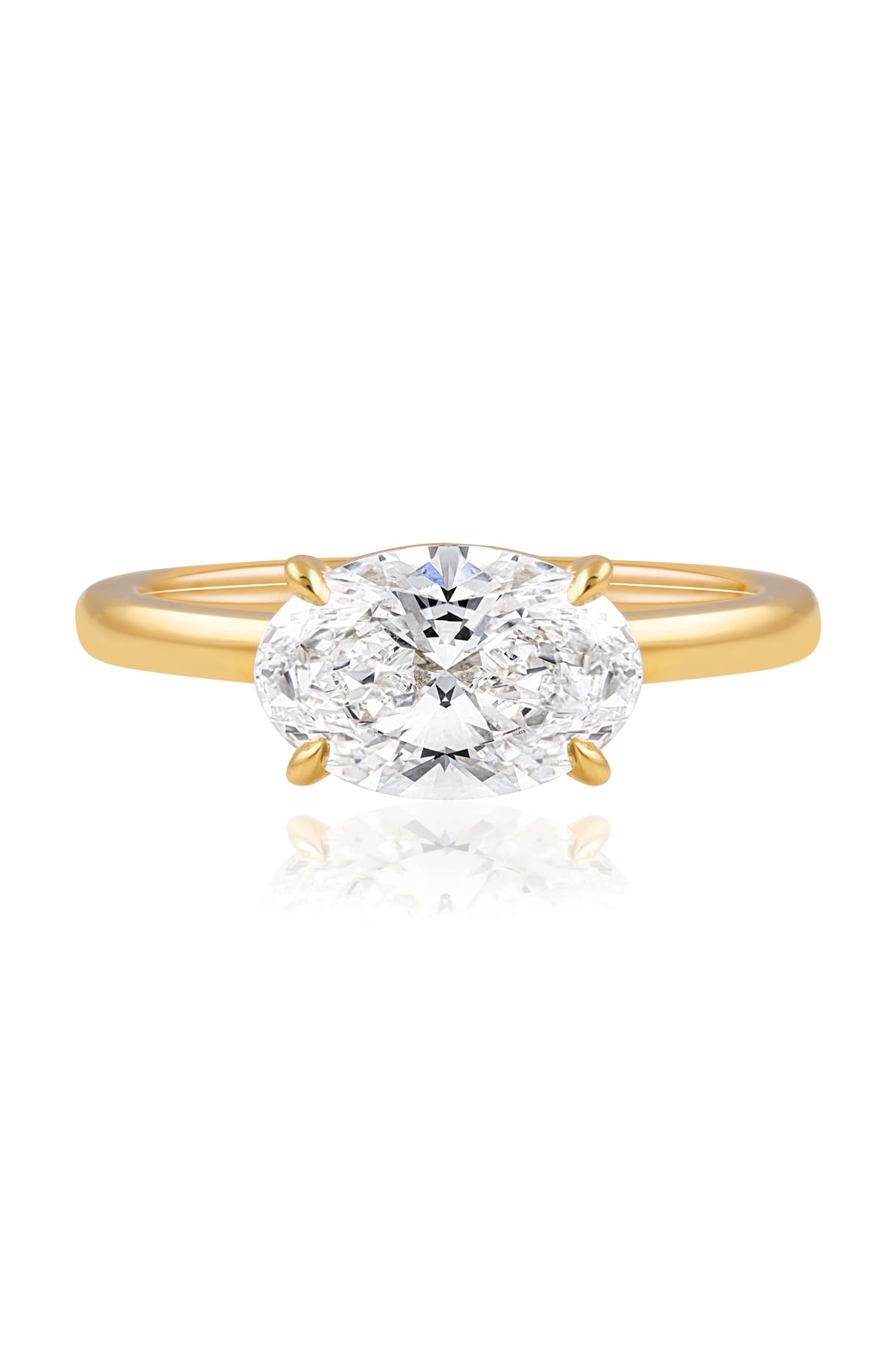 Blair... 2 Carat Oval 4 Claw Solitaire East West Lab Created Diamond Set Ring from The Madison Collection exclusive to LeGassick Jewellery.
