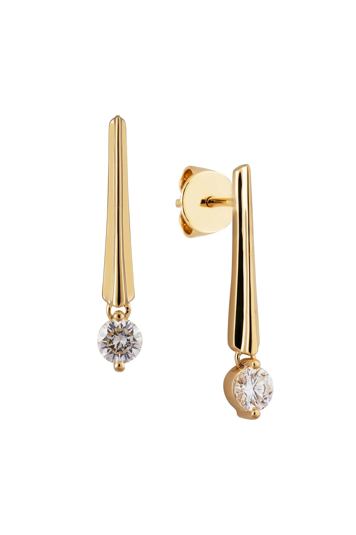 Diamond Set Drop Stud Earrings set in 18ct Yellow Gold available at LeGassick Diamonds and Jewellery Gold Coast, Australia.