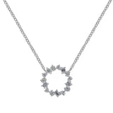Diamond Set Fancy Circle Pendant with Chain in 18k White Gold from LeGassick Jewellery Gold Coast, Australia.