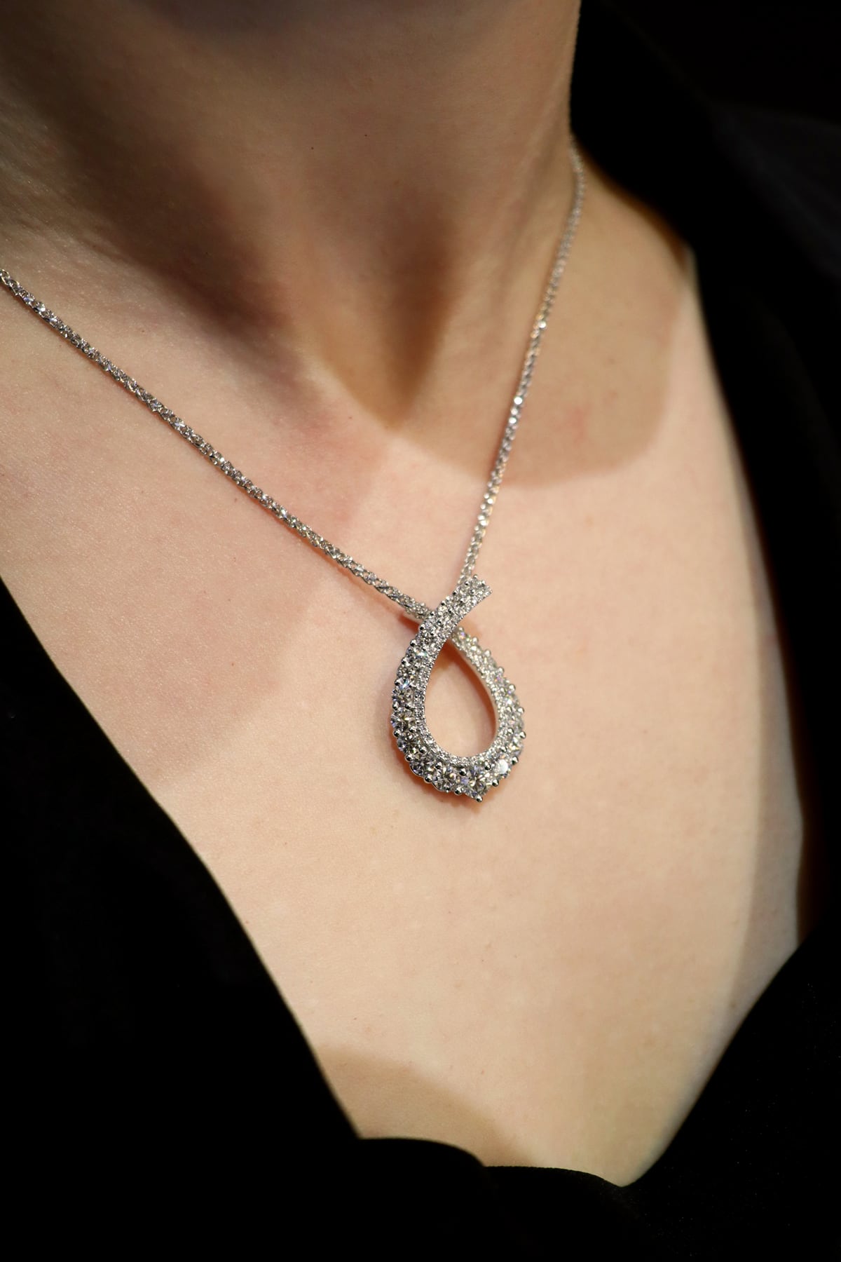 Diamond Set Fancy Pendant in 18k White Gold from LeGassick Jewellery Gold Coast, Australia.