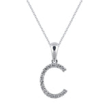 Letter C Diamond Set Initial Pendant In Gold from LeGassick Jewellery Gold Coast, Australia.