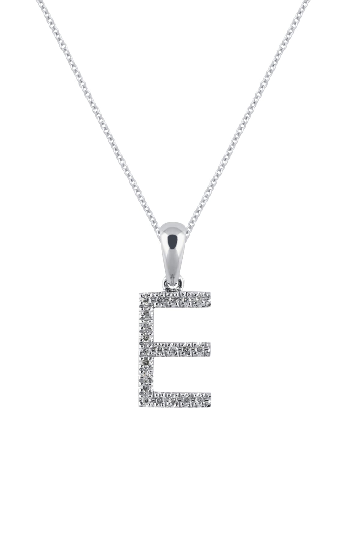 Letter E Diamond Set Initial Pendant In Gold from LeGassick Jewellery Gold Coast, Australia.