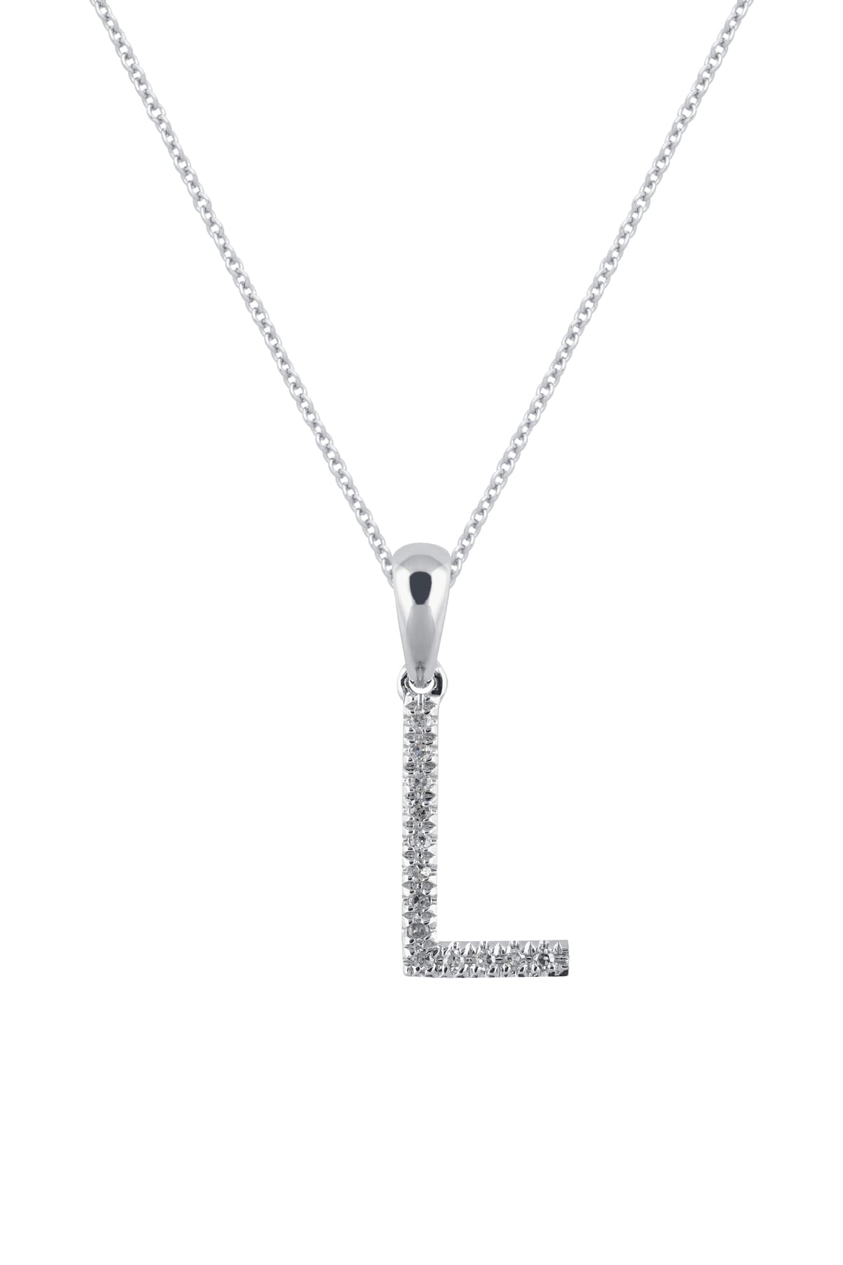 Letter L Diamond Set Initial Pendant In Gold from LeGassick Jewellery Gold Coast, Australia.
