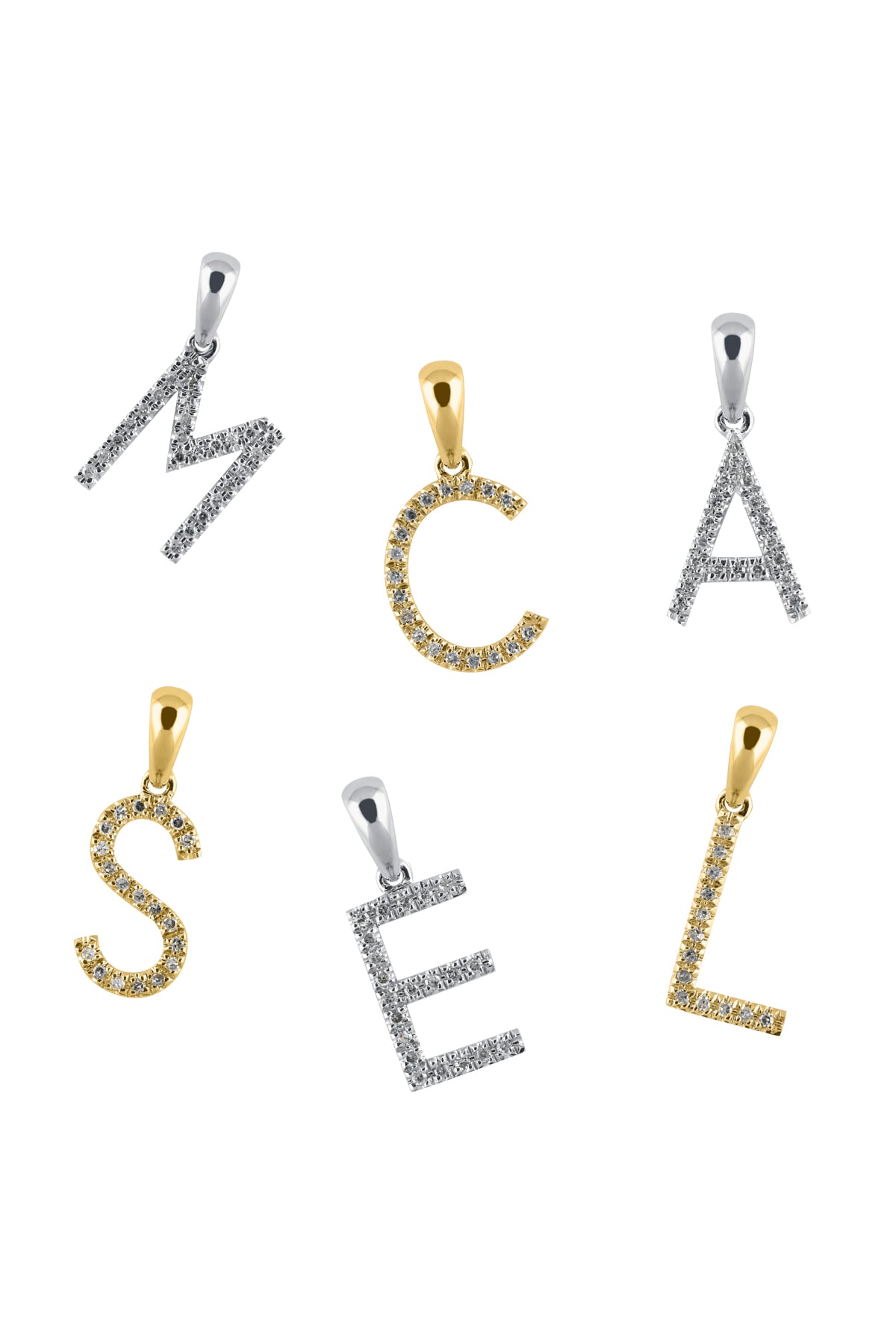 Diamond Set Initial Pendant In Gold from LeGassick Jewellery Gold Coast, Australia.