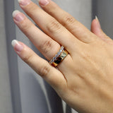 Diamond Set Split Ring In 18 Carat Yellow Gold available from LeGassick Fine Jewellery, Gold Coast, Australia. Showrooms at Pacific Fair and Runaway Bay Centre.