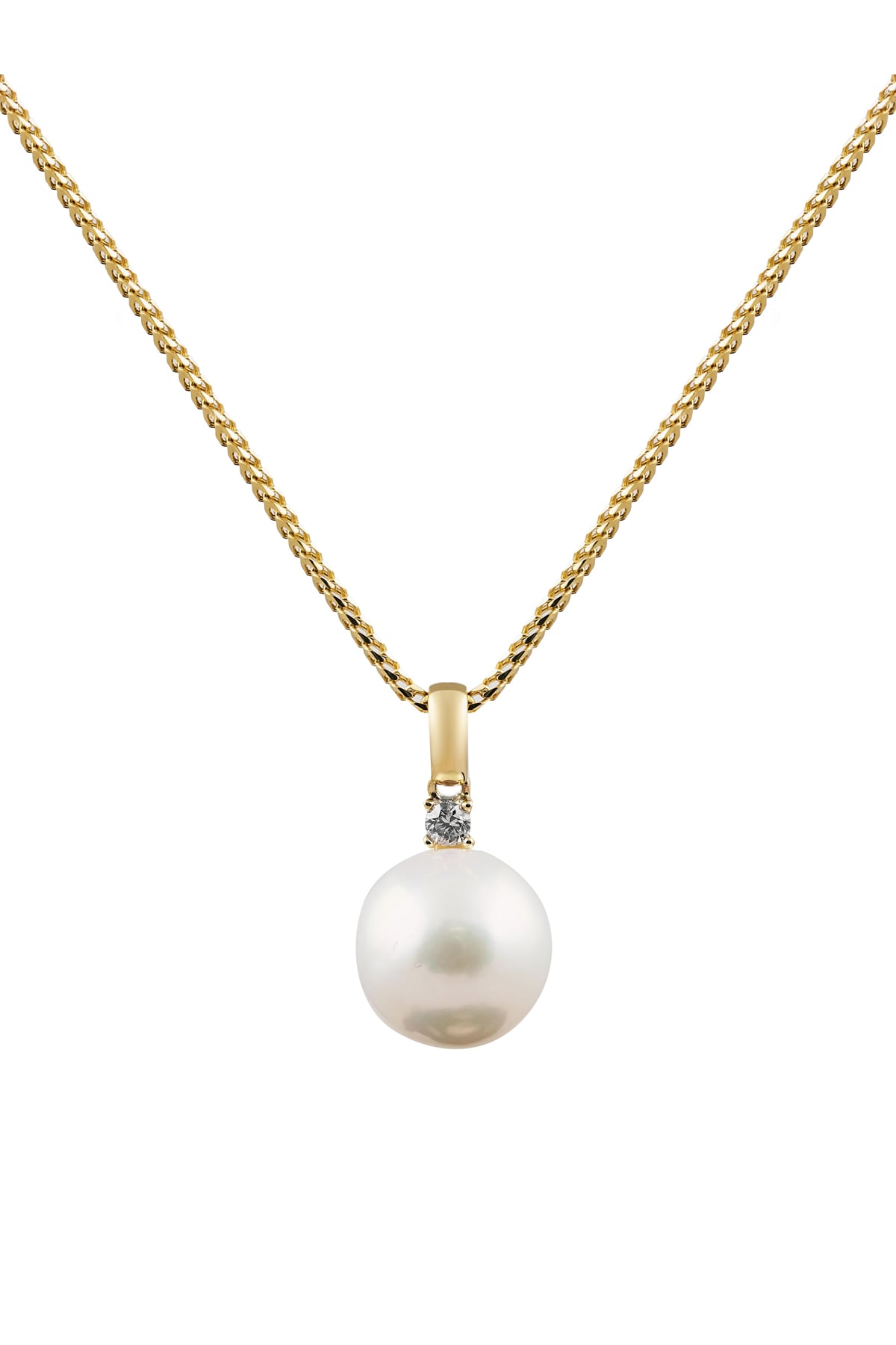 Edison Freshwater Pearl & Diamond Set Pendant in 9ct Yellow Gold from LeGassick Jewellery Gold Coast, Australia.