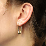 Elegant Oblong Graduated Hoop Earrings in 9ct Yellow Gold from LeGassick Jewellery Gold Coast, Australia.