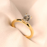 1.20 Carat Emerald Cut Diamond Set Solitaire Ring in 18k Yellow Gold from LeGassick Jewellery Gold Coast, Australia.
