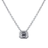 Emerald Cut Diamond Slider Pendant and Chain in 9ct White Gold from LeGassick Jewellery Gold Coast, Australia.