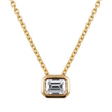 Emerald Cut Diamond Slider Pendant and Chain in 9ct Yellow Gold from LeGassick Jewellery Gold Coast, Australia.