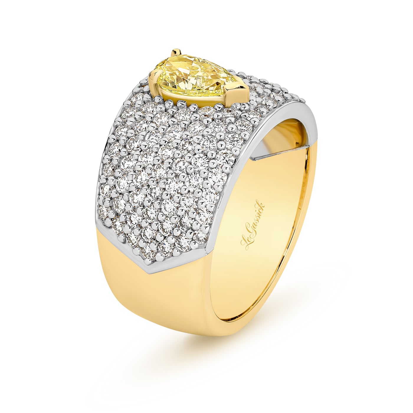 Evelyn Yellow Pear Cut Diamond Ring part of The Beyond Luxury Collection from LeGassick.