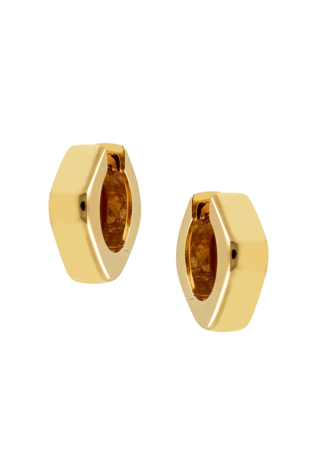 Fancy Square Style Huggie Earrings In Yellow Gold available from LeGassick Jewellery, Gold Coast, Australia. Showrooms at Pacific Fair and Runaway Bay Centre.