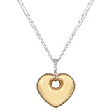 Heart Pendant In 14ct Yellow And White Gold from LeGassick.