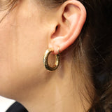 Italian Pattern Hoop Earrings in 14k Yellow Gold from LeGassick Jewellery Gold Coast, Australia.