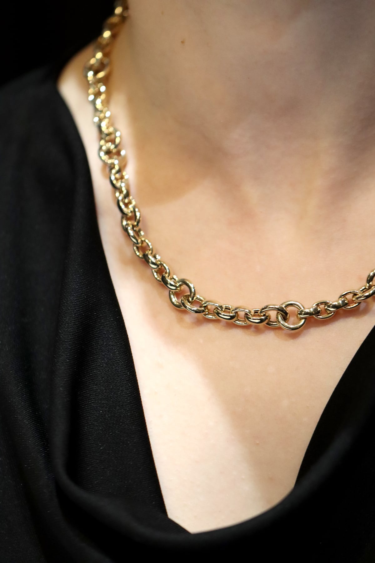 Italian Round Fancy Figaro Style Link Necklace from LeGassick Fine Jewellery, Gold Coast, Australia.