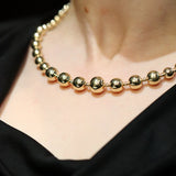 Italian Round Gold Bead Design Neckchain from LeGassick Fine Jewellery, Gold Coast, Australia.