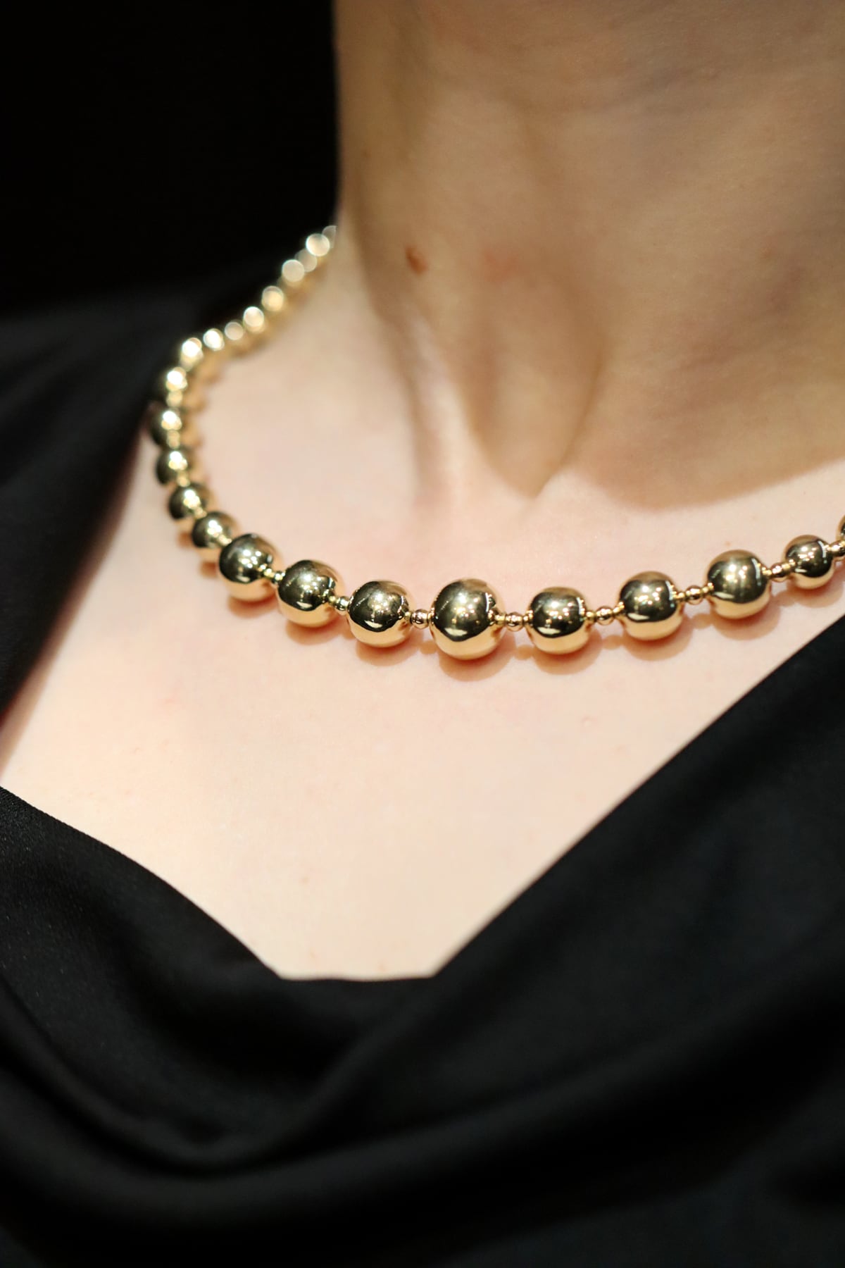 Italian Round Gold Bead Design Neckchain from LeGassick Fine Jewellery, Gold Coast, Australia.