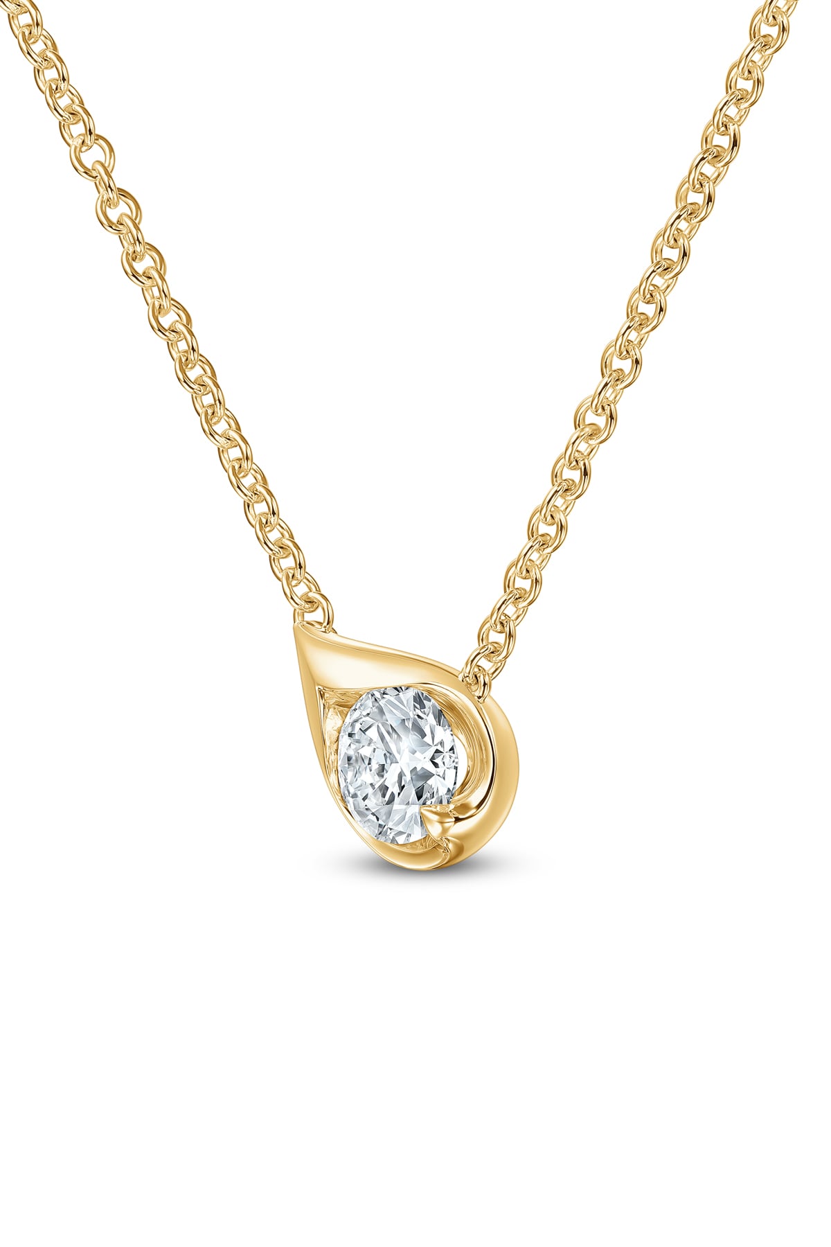 LU Droplet Pendant In Yellow Gold From Hearts On Fire exclusive to LeGassick Jewellery, Gold Coast, Australia.