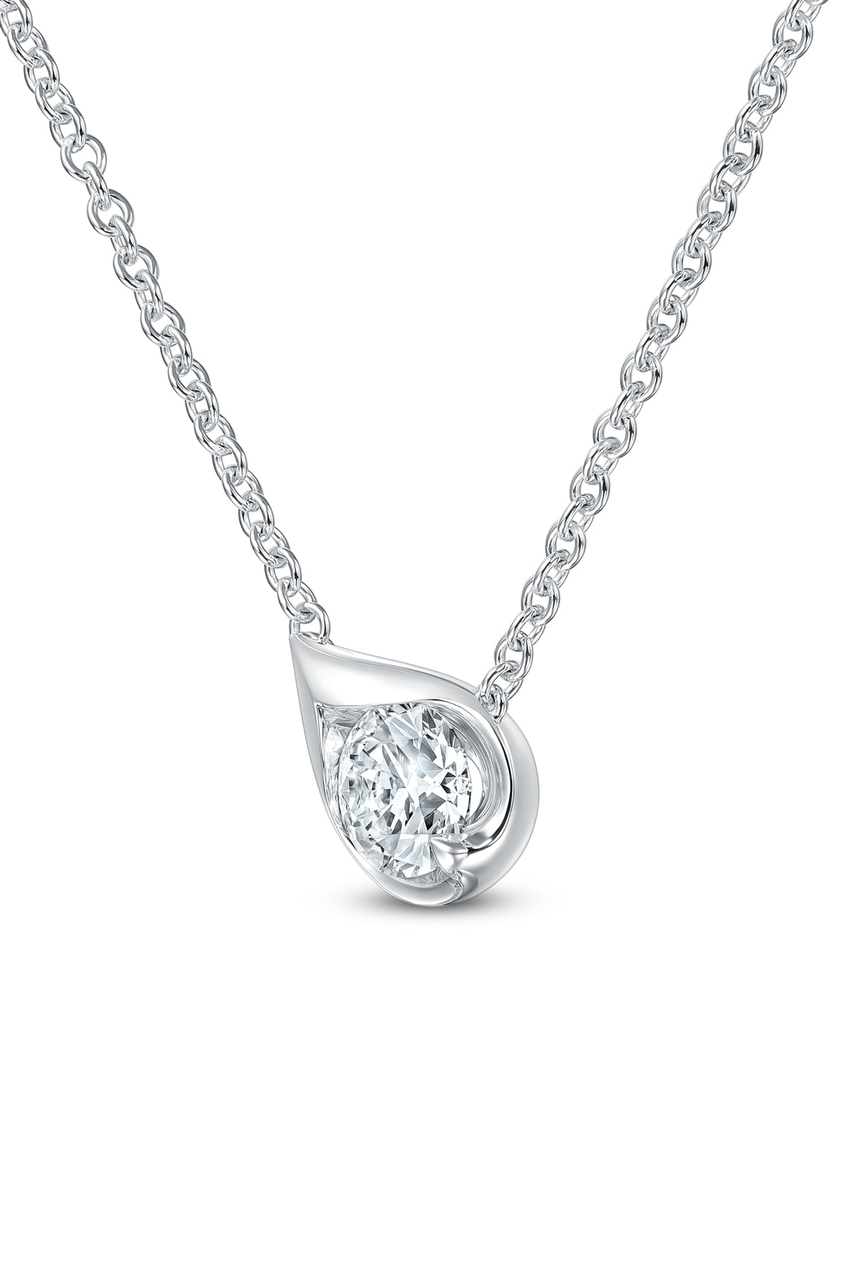 LU Droplet Pendant In White Gold From Hearts On Fire exclusive to LeGassick Jewellery, Gold Coast, Australia.