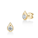 LU Droplet Studs In Yellow Gold From Hearts On Fire exclusive to LeGassick Jewellery, Gold Coast, Australia.
