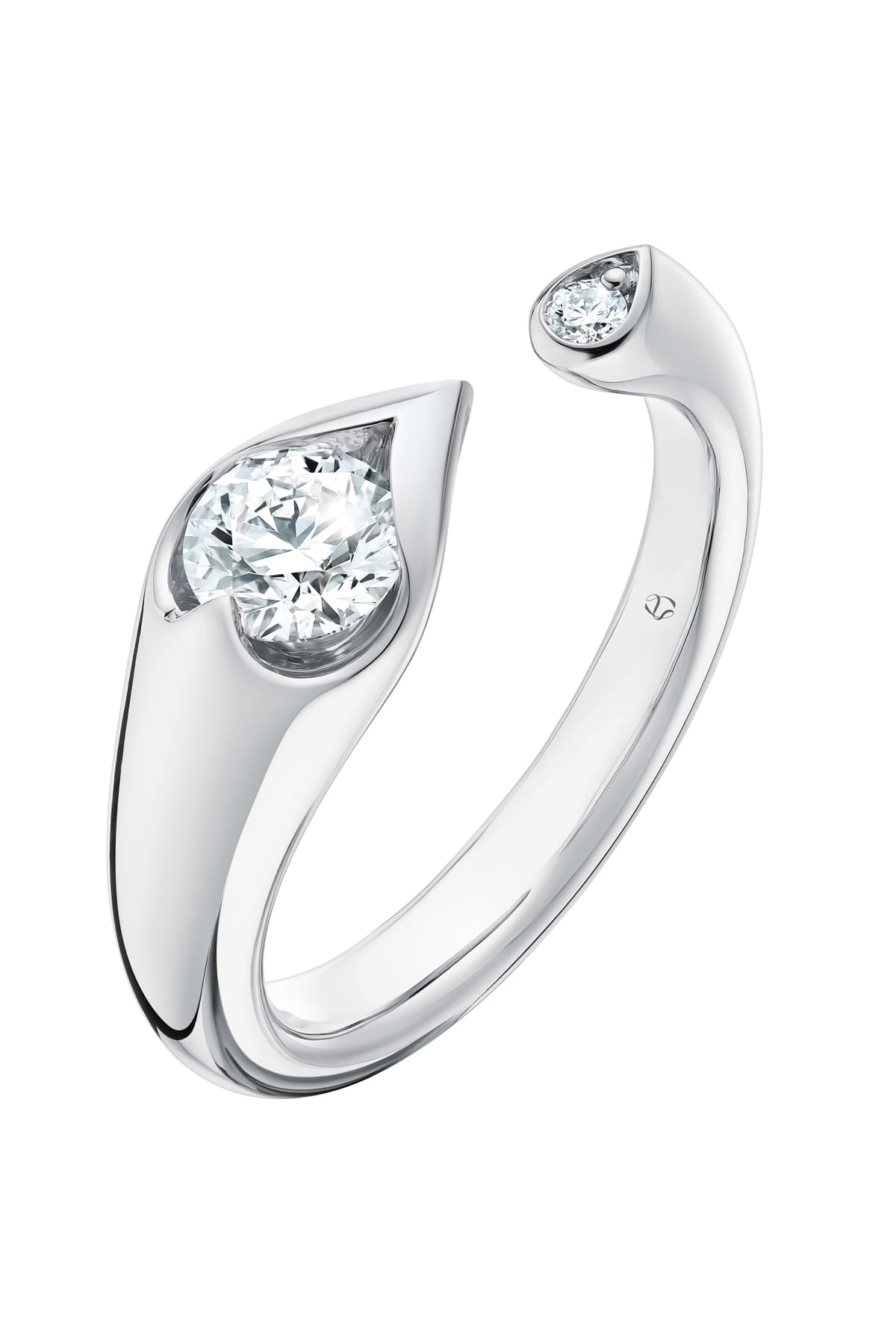 LU Open Droplet Ring In White Gold From Hearts On Fire exclusive to LeGassick Jewellery, Gold Coast, Australia.