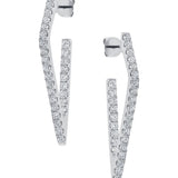 Long Triangular Shaped Diamond Drop Earrings In White Gold from LeGassick Jewellers Gold Coast.