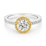 Lucy is a stunning 1 carat white diamond ring with a yellow diamond halo. Part of the Beyond Luxury Collection from LeGassick.