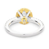 Lucy is a stunning 1 carat white diamond ring with a yellow diamond halo. Part of the Beyond Luxury Collection from LeGassick.