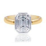 Magic Emerald Cut Diamond Set Ring in 18k Yellow and White Gold from LeGassick Jewellery Gold Coast, Australia.