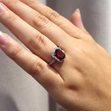 Malaya Garnet & Diamond Set Ring In 18K White & Rose Gold from LeGassick Fine Jewellery.