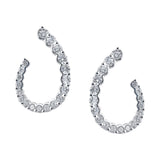 Offset Semi-Circular Diamond Drop Earrings from LeGassick Jewellery Gold Coast.