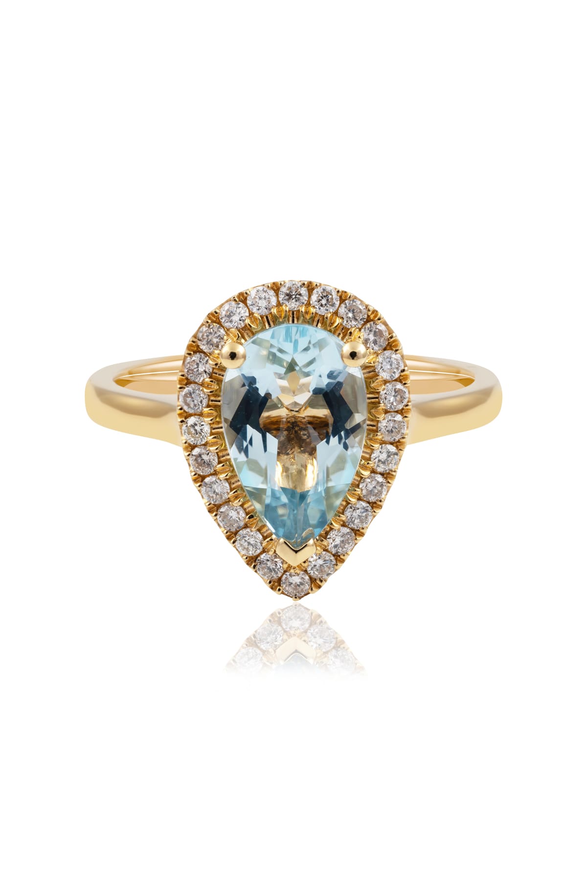 Aquamarine ring sale pear shaped