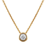Round Brilliant-Cut Bezel Set Diamond Slider Pendant and chain in 9ct Yellow Gold from LeGassick Jewellery Gold Coast, Australia.