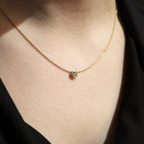 Round Brilliant-Cut Bezel Set Diamond Slider Pendant and chain in 9ct Yellow Gold from LeGassick Jewellery Gold Coast, Australia.