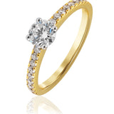 Round Brilliant Cut Diamond Engagement Ring In 18ct Yellow And White Gold available from LeGassick Jewellery, Gold Coast, Australia.