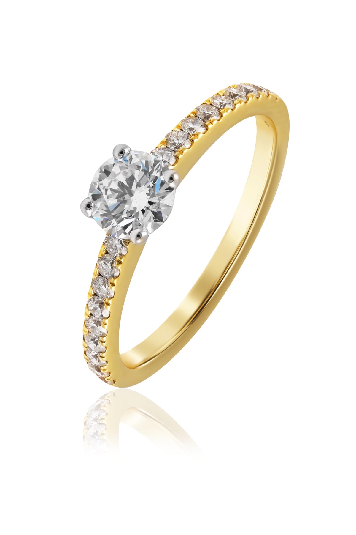 Round Brilliant Cut Diamond Engagement Ring In 18ct Yellow And White Gold available from LeGassick Jewellery, Gold Coast, Australia.