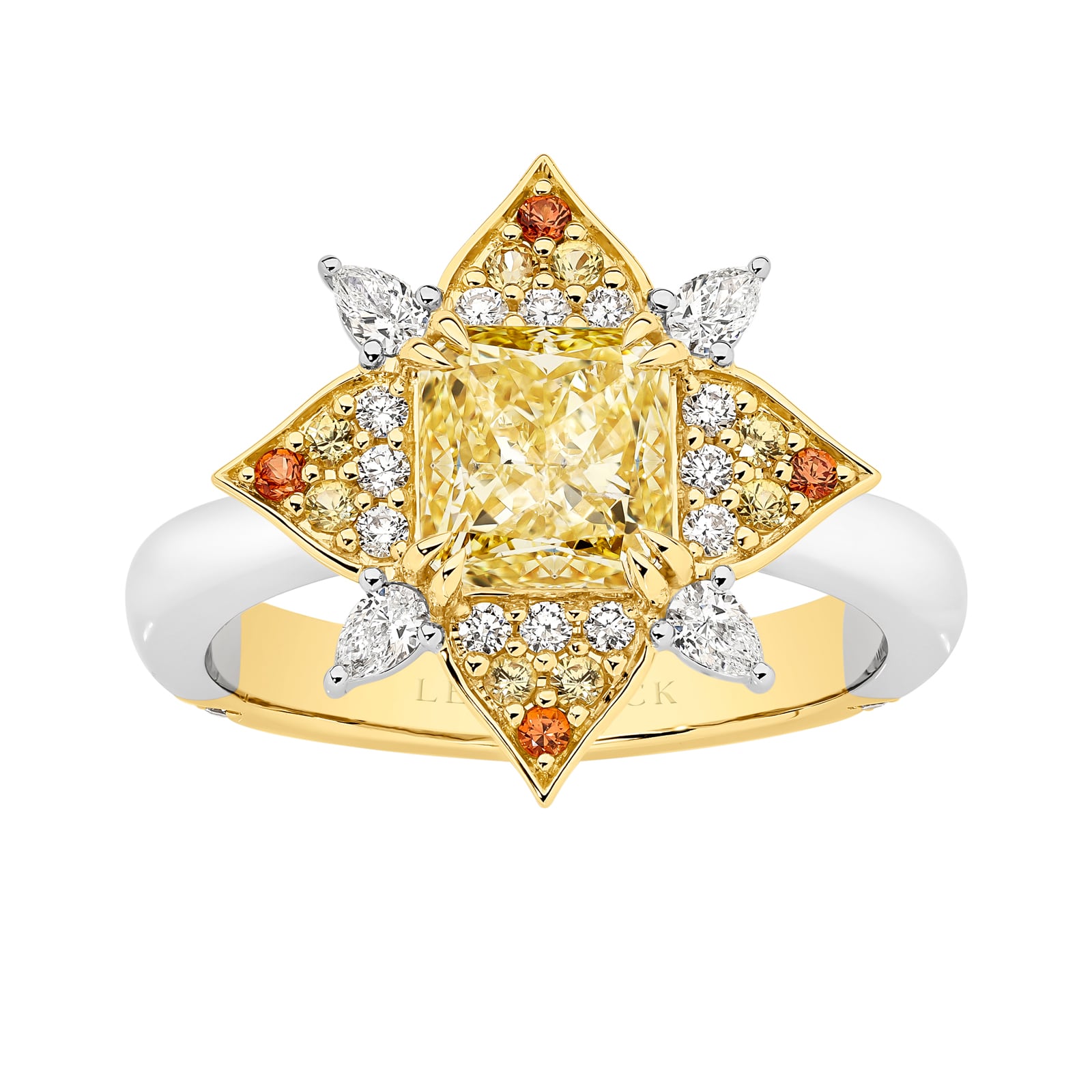 The Stella ring. A 1.5ct natural radiant-cut fancy intense yellow diamond ring. A member of The Beyond Luxury Collection from LeGassick.