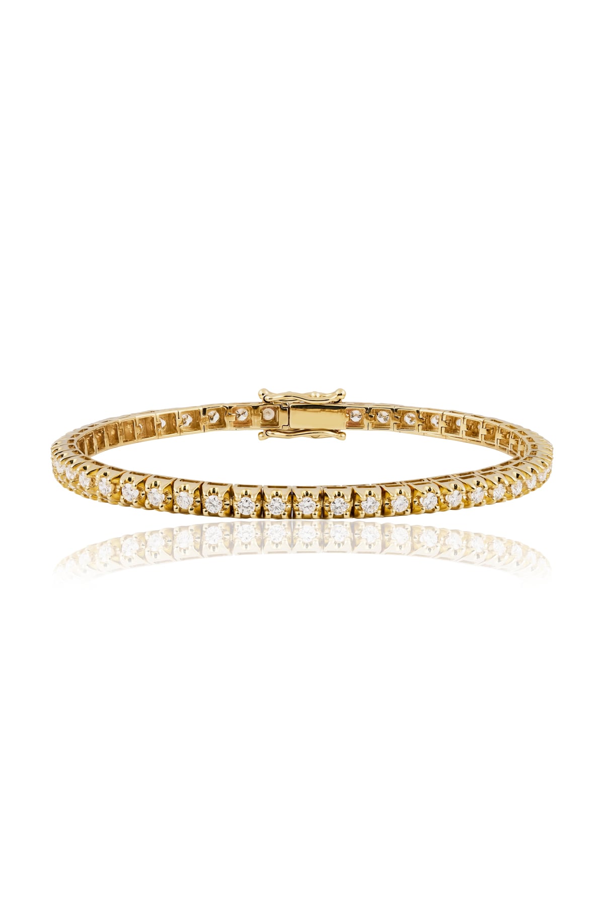 2 Carat Diamond Tennis Bracelet in 9ct Yellow Gold available at LeGassick Diamonds and Jewellery Gold Coast, Australia.