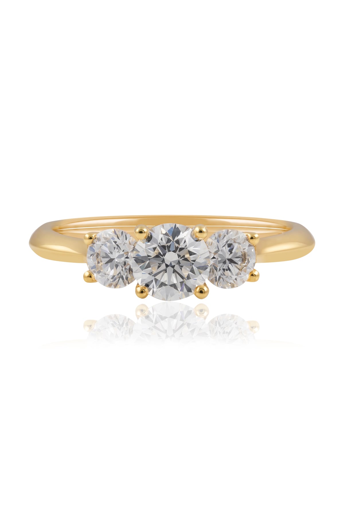 Trilogy Style Diamond Ring In Yellow Gold from LeGassick Jewellery, Gold Coast, Australia.