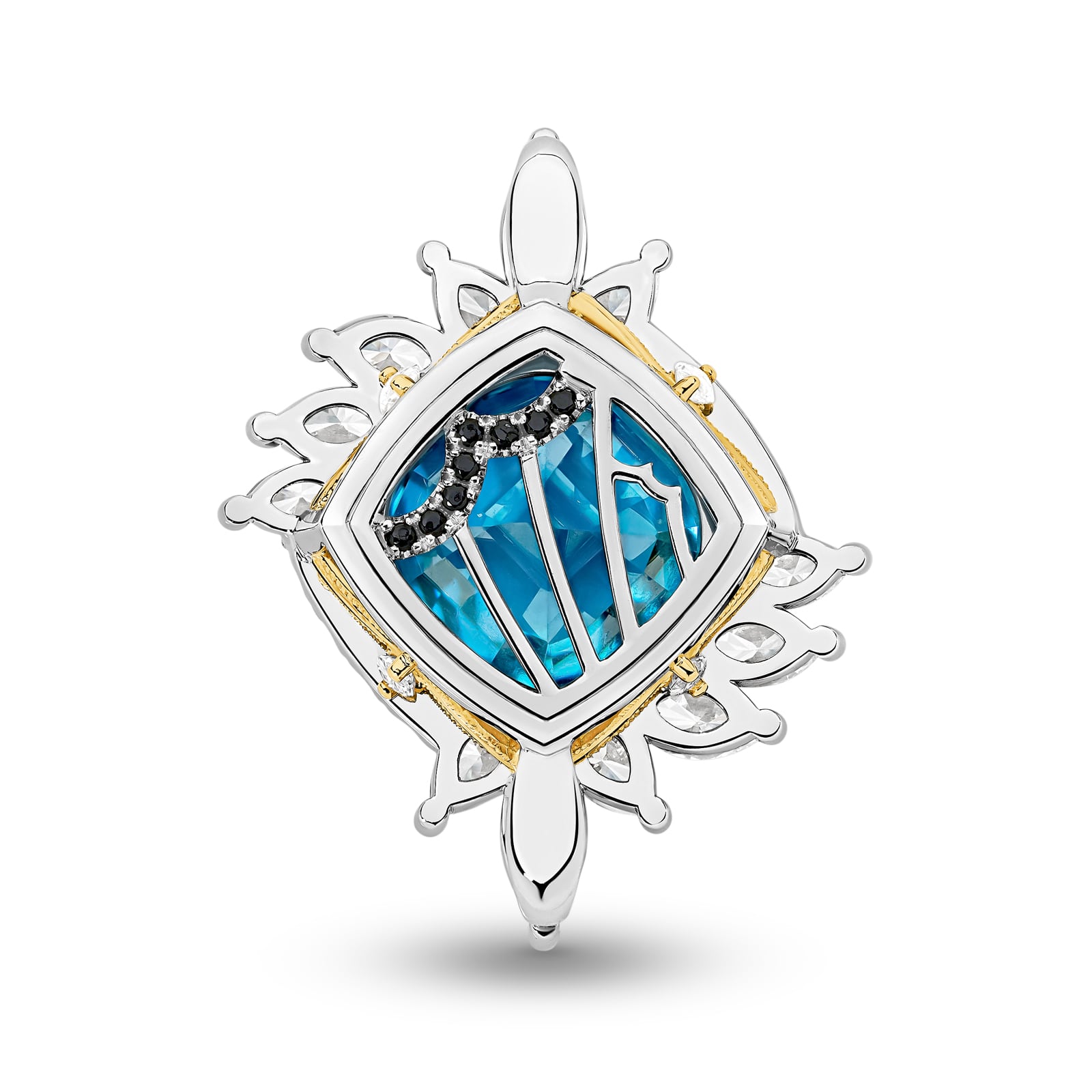 Ulysses 15.09ct cushion-cut Caribbean blue zircon and diamonds pendant from LeGassick.