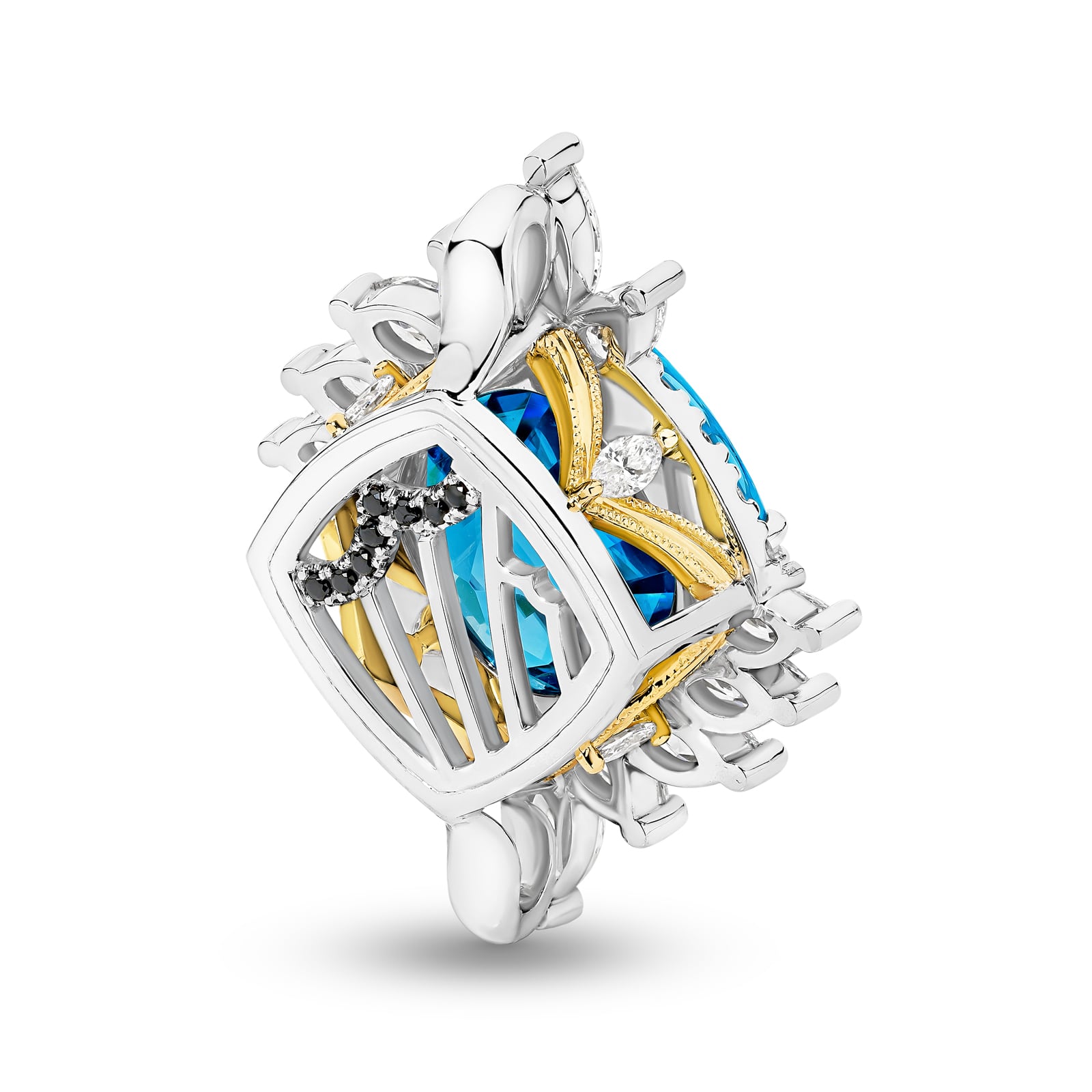 Ulysses 15.09ct cushion-cut Caribbean blue zircon and diamonds pendant from LeGassick.